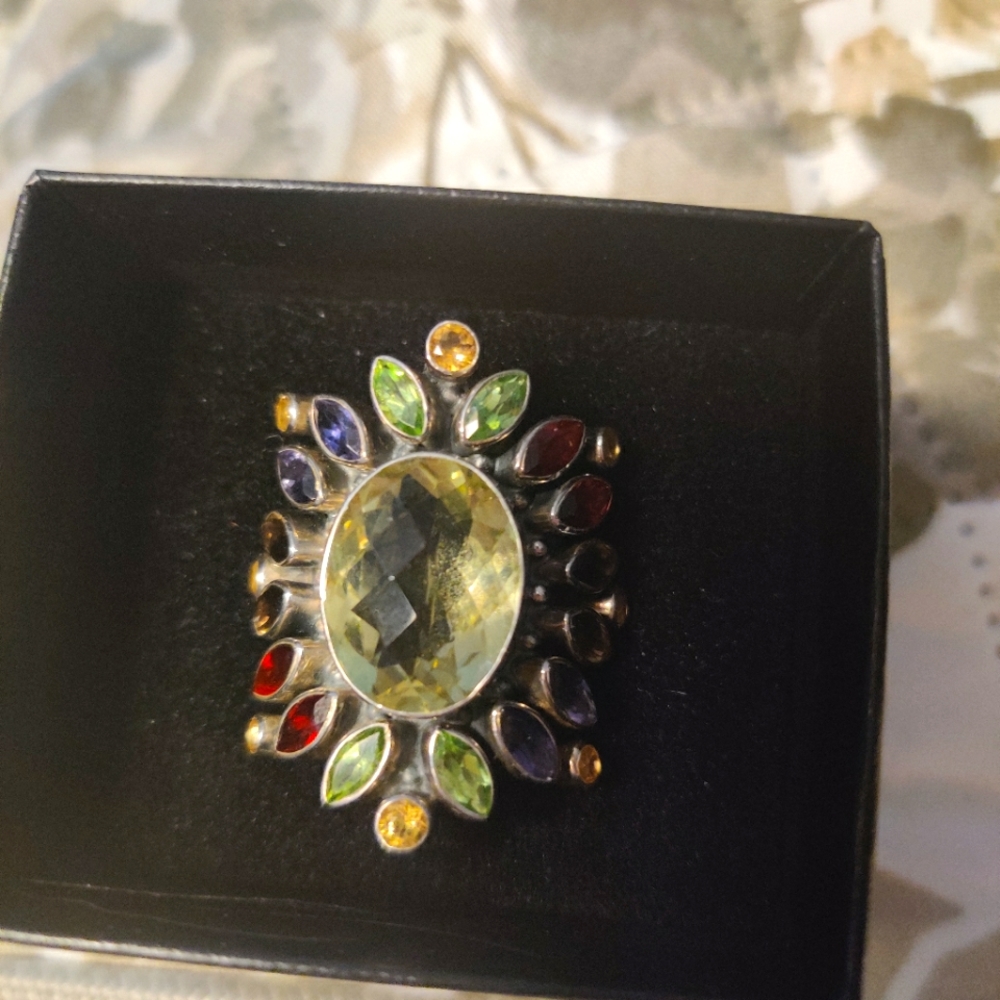 Nicky Butler size 10 multi gemstone ring